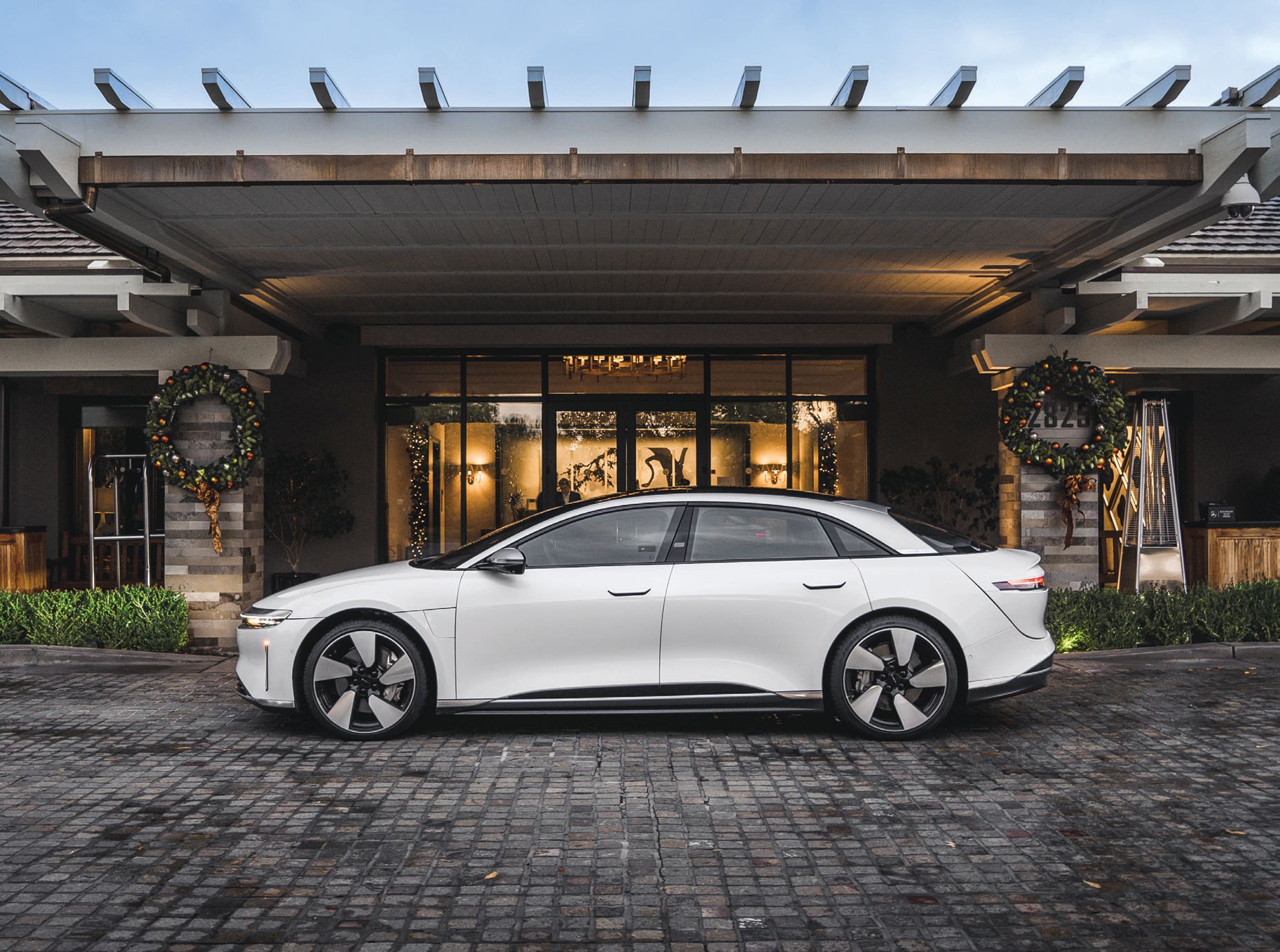 The Rosewood Sand Hill has another head-turning amenity for guests: the Lucid Air EV. PHOTO COURTESY OF BRAND