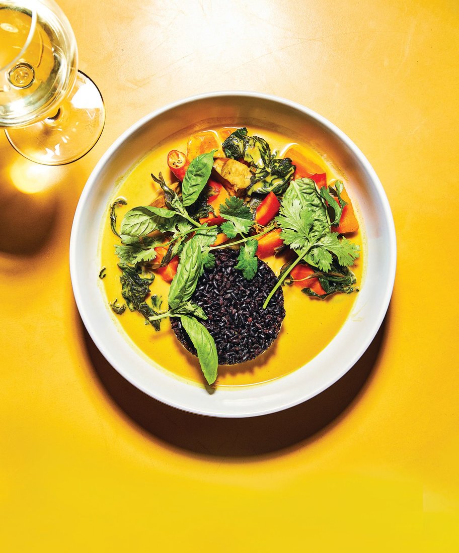Yellow curry at Wildseed, located at Town & Country Village in Palo Alto PHOTO BY AUBREY PICK