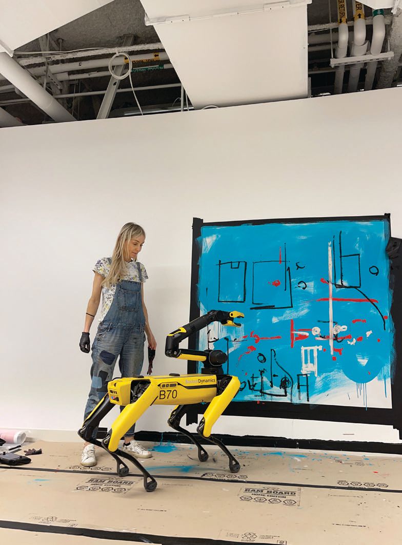 Pilat worked with Boston Dynamics engineers to teach Spot, the robotic dog, how to paint. Here, one of the works sold at auction this fall. PHOTO COURTESY OF AGNIESZKA PILAT