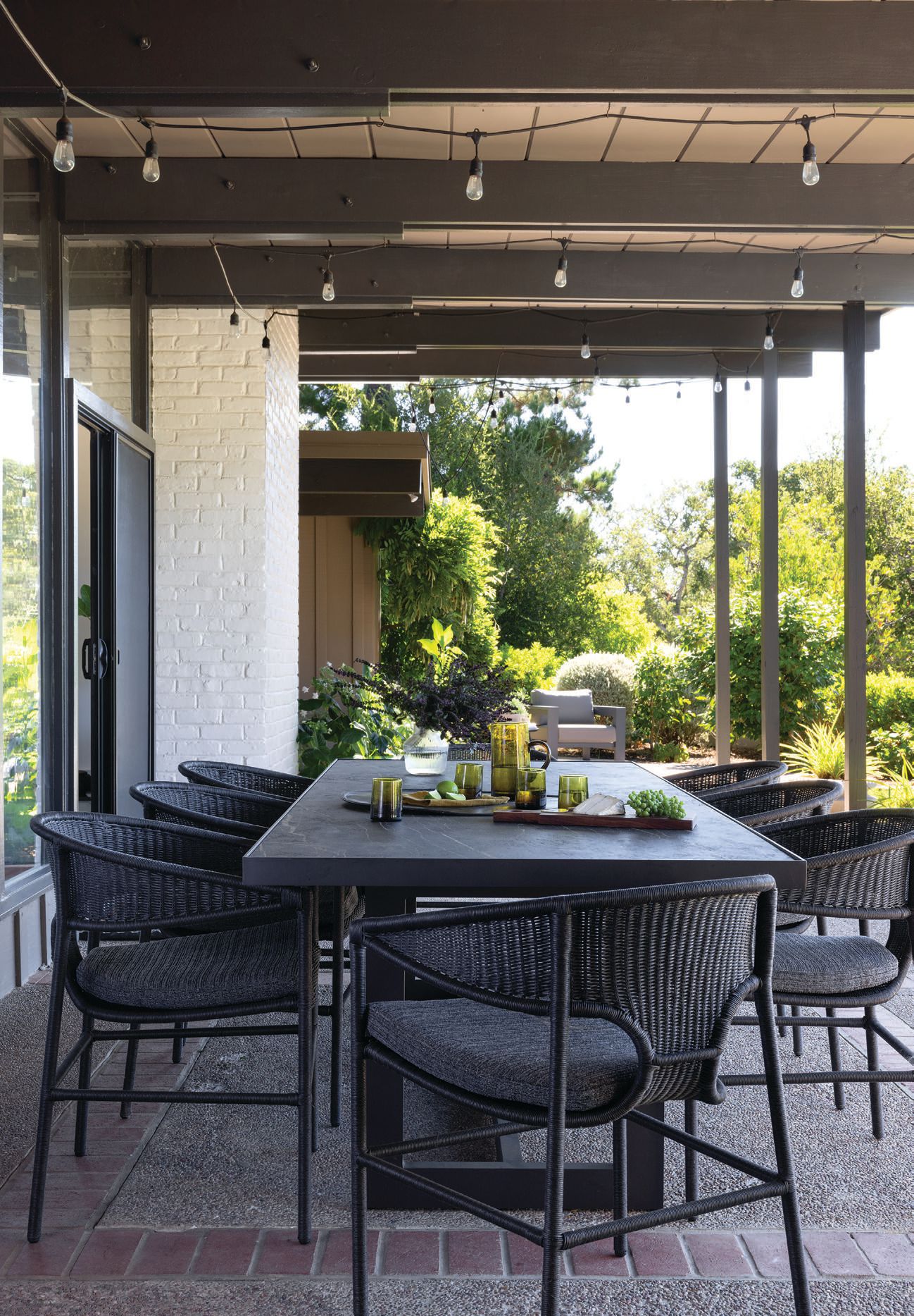 The outdoor living space extends the functional reach of the new design. PHOTOGRAPHED BY BESS FRIDAY STYLED BY BETH PROTASS