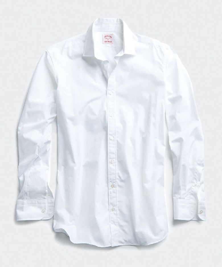 Crisp white button-down shirts serve as a sartorial foundation for any closet. PHOTO COURTESY OF BRANDS